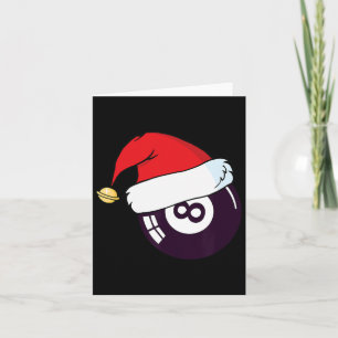 Santa Claus Hat Billiards 8 Ll Christmas Card