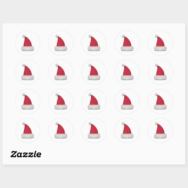 Santa Claus Hat  Classic Round Sticker (Sheet)
