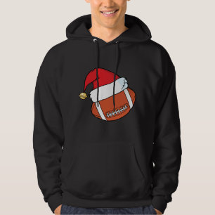 Santa Claus Hat Football Christmas Hoodie