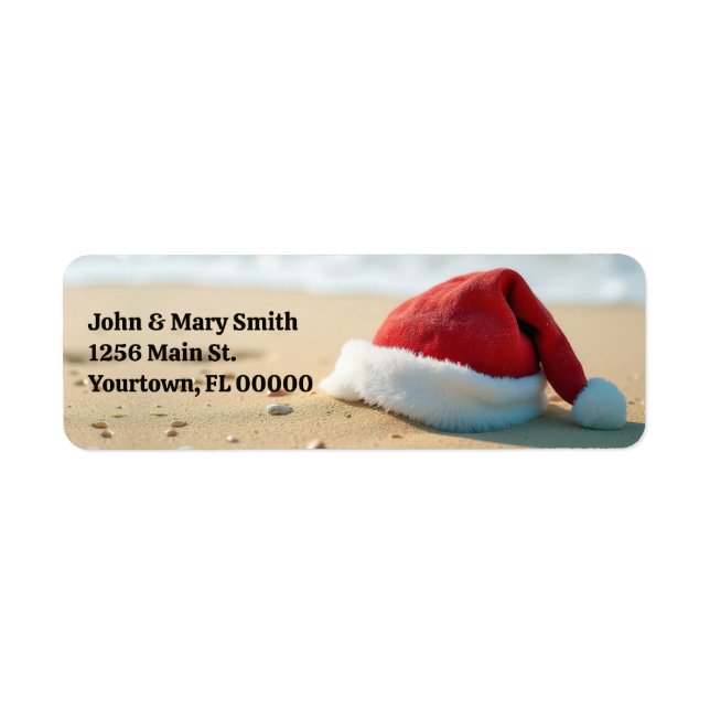 Santa Claus Hat On a Tropical Beach (Front)
