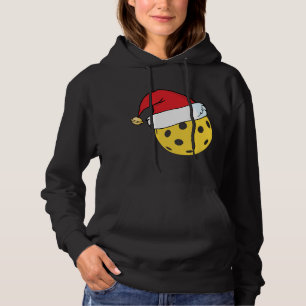 Santa Claus Hat Pickleball Christmas Hoodie