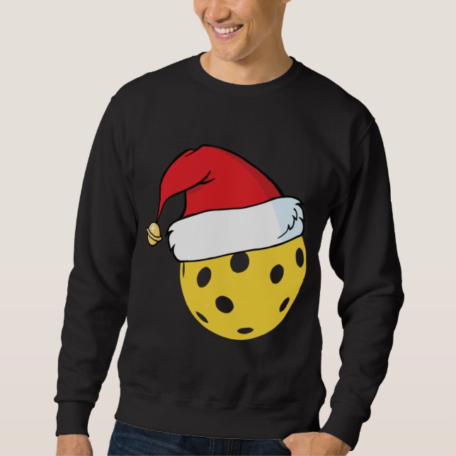 Santa Claus Hat Pickleball Christmas Sweatshirt (Front)