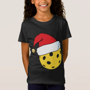 Santa Claus Hat Pickleball Christmas T-Shirt