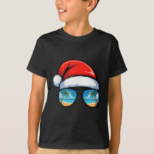 Santa Claus Hat Sungles Beach Christmas In July Su T-Shirt