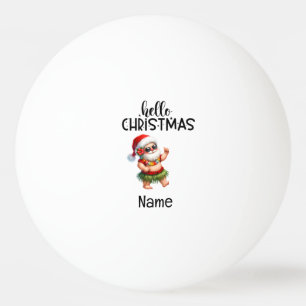 Santa Claus Hawaii themed Christmas in July Ping Pong Ball