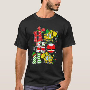 Santa Claus Ho Ho Ho Excavator Digger Christmas Pa T-Shirt