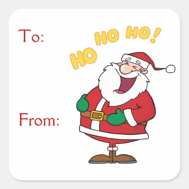 Santa Claus Ho Ho Ho! Square Sticker (Front)