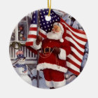 Santa Claus Holding American Flag