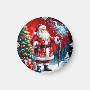 Santa Claus Holding Magic Staff Magnet