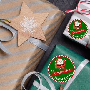 Santa Claus Holiday Round Gift Seal