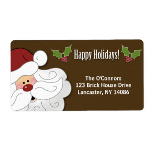 Santa Claus Holiday Sticker / Address Label