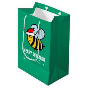 Santa Claus honey bee Christmas gift bag design