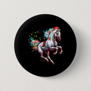 Santa Claus Horse Christmas Art Horse Riding Dress 6 Cm Round Badge