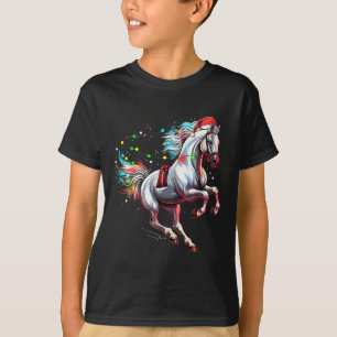 Santa Claus Horse Christmas Art Horse Riding Dress T-Shirt