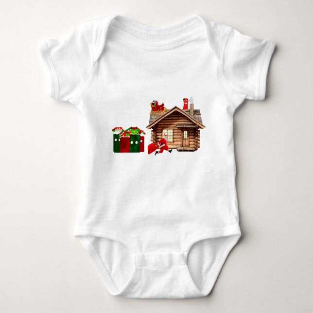 Santa Claus Hustle One-Piece Baby Bodysuit (Front)