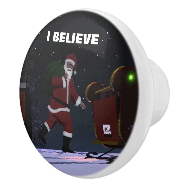 Santa Claus - I Believe Ceramic Knob (Right)