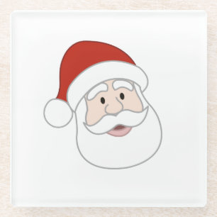 Santa Claus Illustration Glass Coaster