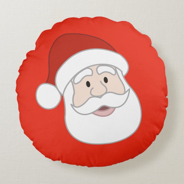 Santa Claus Illustration Round Cushion (Front)