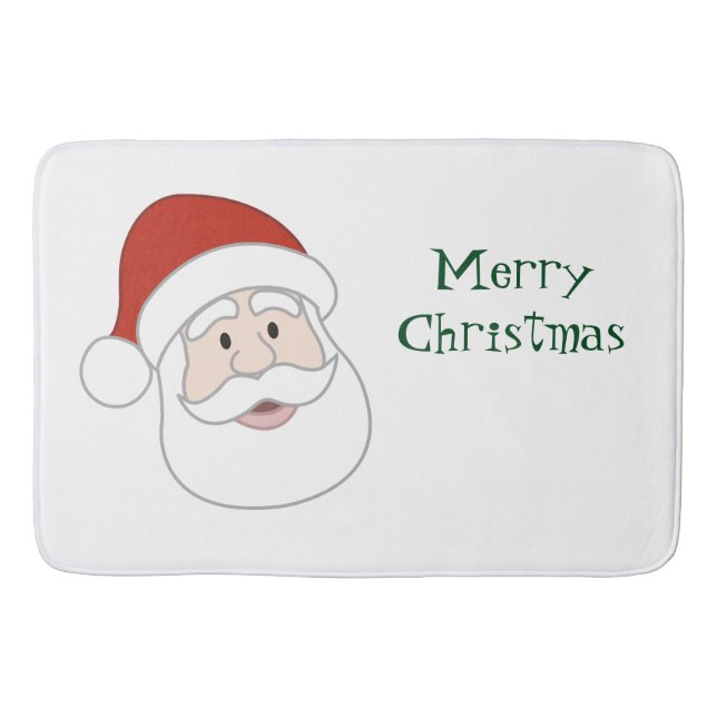 Santa Claus Illustration & Text Bath Mat (Front)
