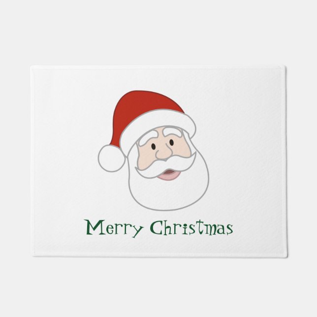 Santa Claus Illustration & Text Doormat (Front)