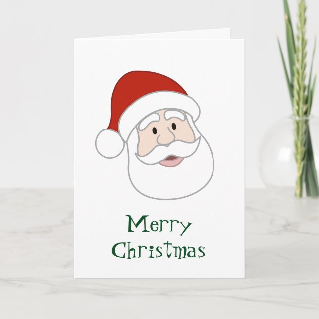 Santa Claus Illustration & Text Holiday Card (Front)