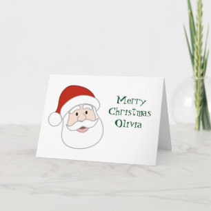 Santa Claus Illustration & Text Holiday Card