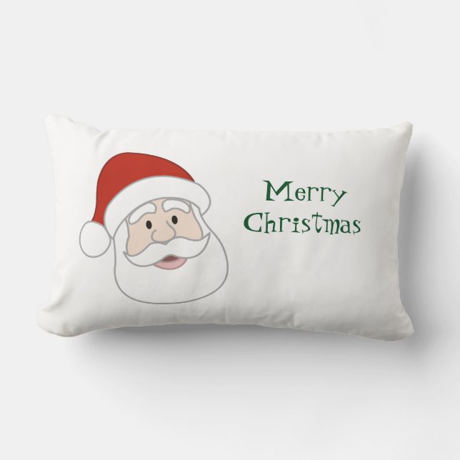 Santa Claus Illustration & Text Lumbar Cushion (Front)