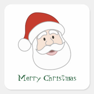 Santa Claus Illustration & Text Square Sticker