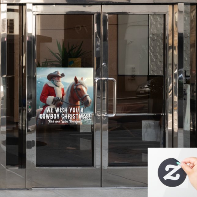 Santa Claus in a Western Hat Christmas (Office Door)
