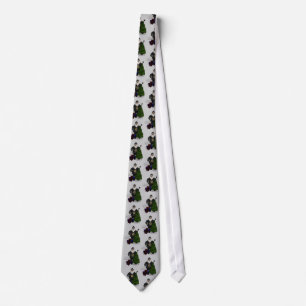 Santa Claus In Black Leather Dress Tie