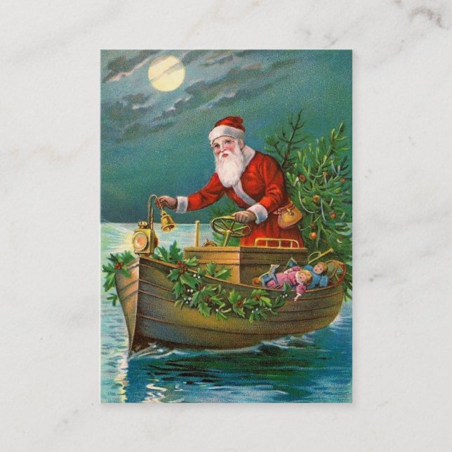 Santa Claus in Boat Business Card (Front)