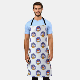 Santa Claus In Chimney, Snow, Christmas, New Year Apron