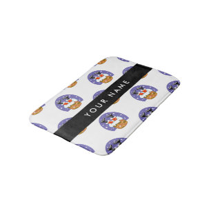 Santa Claus In Chimney, Snow, Christmas, New Year Bath Mat