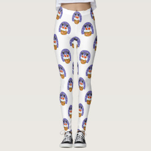 Santa Claus In Chimney, Snow, Christmas, New Year Leggings