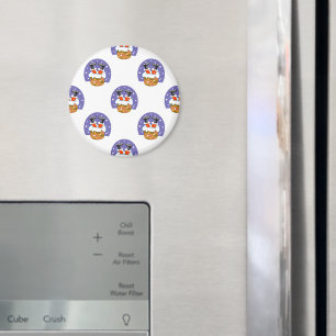 Santa Claus In Chimney, Snow, Christmas, New Year Magnet