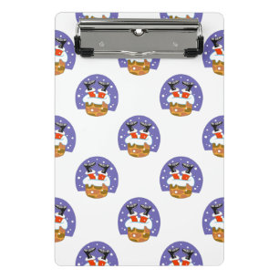 Santa Claus In Chimney, Snow, Christmas, New Year Mini Clipboard
