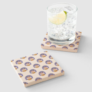 Santa Claus In Chimney, Snow, Christmas, New Year Stone Coaster