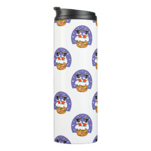 Santa Claus In Chimney, Snow, Christmas, New Year Thermal Tumbler