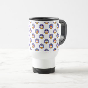 Santa Claus In Chimney, Snow, Christmas, New Year Travel Mug