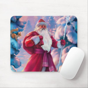 Santa Claus in forest Mouse Pad