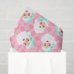 Santa Claus in Mint Green Hat Pink Retro Christmas Tissue Paper<br><div class="desc">Vintage style illustrations of a Santa Claus face wearing a mint green Santa hat are set against a patterned pink background on this tissue paper with a retro look.</div>