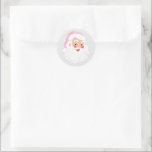 Santa Claus in Pink Hat Vintage Christmas Classic Round Sticker<br><div class="desc">Add a festive touch to mail and Christmas presents with these stickers featuring a retro style illustration of Santa Claus wearing a pink Santa hat.</div>