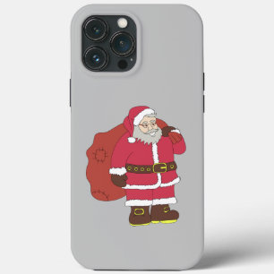 Santa Claus in red with gift bag and eyeglasses  iPhone 13 Pro Max Case