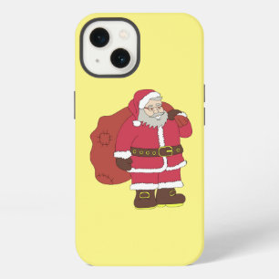 Santa Claus in red with gift bag and eyeglasses iPhone 13 Case