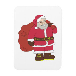Santa Claus in red with gift bag and eyeglasses Magnet