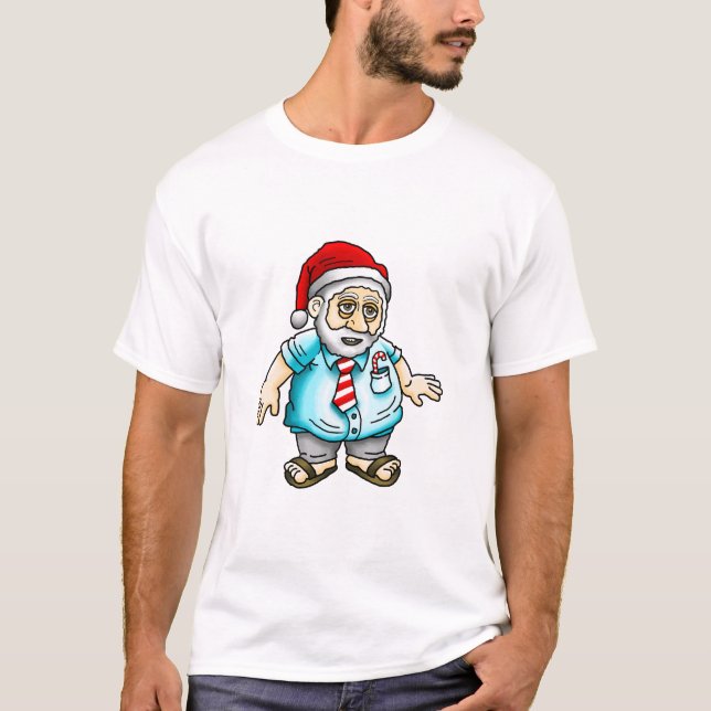 Santa Claus in Sandals T-Shirt (Front)