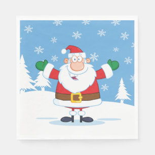 Santa Claus in Snowy Winter Scene Napkin