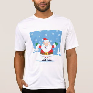 Santa Claus in Snowy Winter Scene T-Shirt