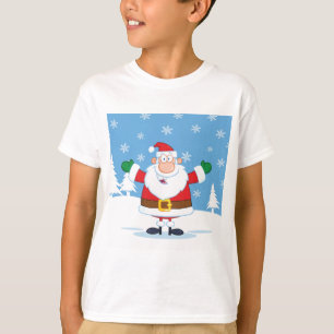 Santa Claus in Snowy Winter Scene T-Shirt