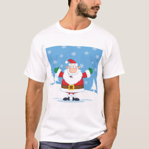 Santa Claus in Snowy Winter Scene T-Shirt